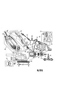 Assembly Schematic Diagram and Parts List for 701  Dirt Devil Upright Vacuum
